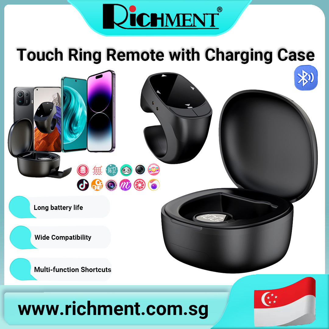 SG Brand🔥】RICHMENT Bluetooth 5.3 Smart Touch Ring Remote Control wit ...