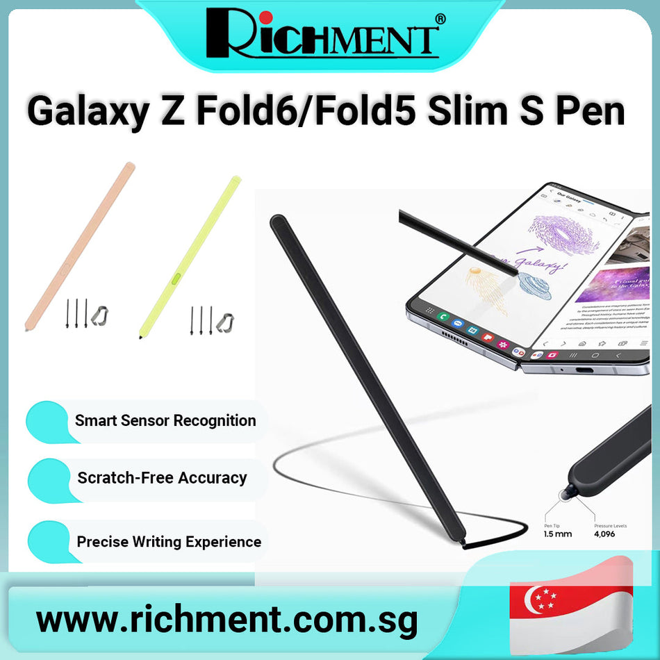 【✅SG Brand🔥】RICHMENT Smart Stylus Pen for Galaxy Z Fold 6 / Fold 5 (All Models) | Floating Icon Access, Screen Write, Live Message & Smart Select | Lag-Free Precision + Screen-Safe Tip | 🎁 Ideal Gift for Galaxy Fold Creators & Professionals