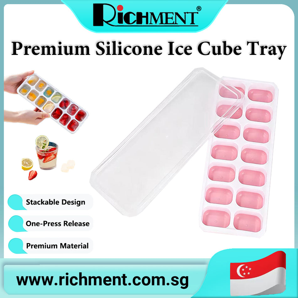 【✅SG Brand🔥】RICHMENT Silicone ice cube moulds – for home use; DIY ice cube trays; ice lolly moulds; fridge ice cube