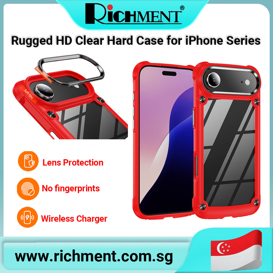 【✅SG Brand🔥】RICHMENT Rugged Armor Case for iPhone 16/15/14/13/12 Series(All Models)  – – Shockproof + Lens Protection + Wireless Charging