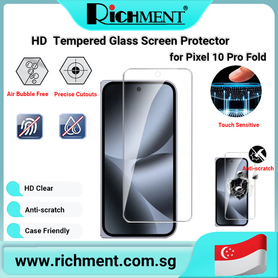 【✅SG Brand🔥】RICHMENT Tempered Glass Screen Protector for Google Pixel 10 Pro Fold – 9H Hardness, HD Clear, Explosion-Proof, Anti-Scratch, Anti-Fingerprint, Bubble-Free, Ultra-Thin 0.26mm, High-Transparency, Case Friendly, Easy Installation