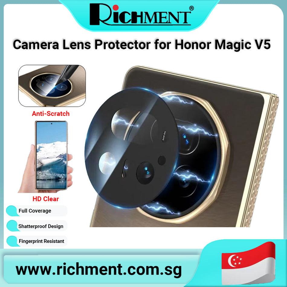 【✅SG Brand🔥】RICHMENT HD Camera Lens Protector for Honor Magic V5 – Full Coverage Tempered Glass, Anti-Scratch, Shatterproof, Smudge-Resistant, Ultra Clear, Easy Installation