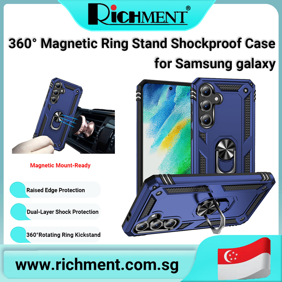 【✅SG Brand🔥】RICHMENT 360° Rotate Magnetic Ring Stand Shockproof Protective Phone Case for Samsung galaxy S25EDGE / S25 / S24 / S23 / S22 Series