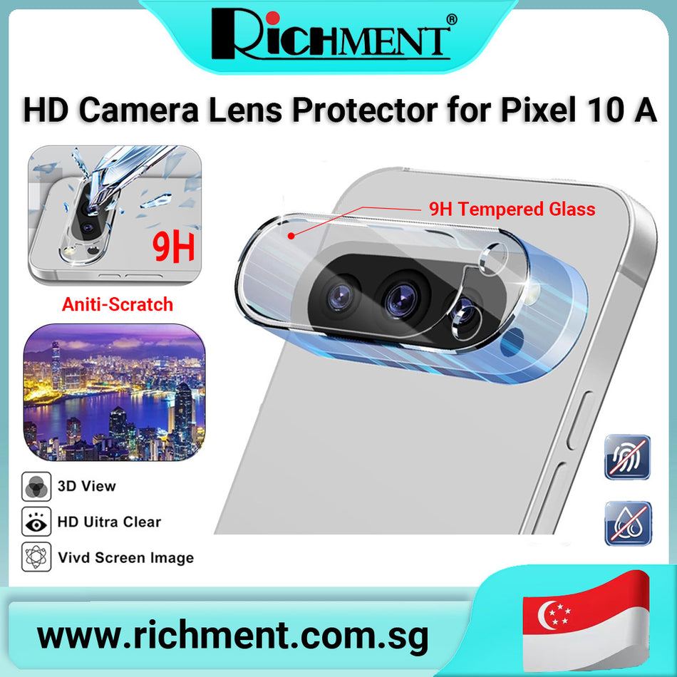 【✅SG Brand🔥】RICHMENT Camera Lens Protector for Google Pixel 10A 9H Tempered Glass HD Clear / HD Black Anti Scratch Ultra Thin 0.3mm Full Coverage High Transparency Case Friendly Strong Adhesion Bubble Free Shockproof Anti Fall Lens Protection