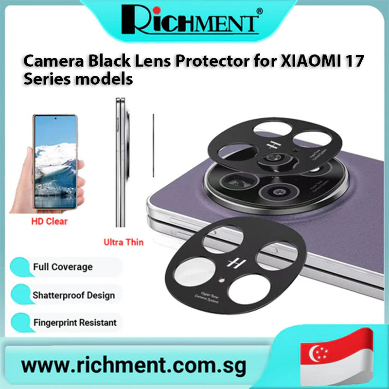 【✅SG Brand🔥】RICHMENT HD/Black Ultra Clear,Anti-Scratch Easy Installation Camera Lens Protector for XIAOMI 17T/17T PRO