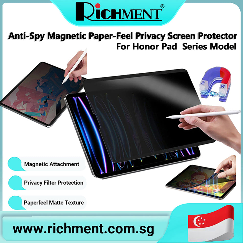 【✅SG Brand🔥】RICHMENT Paperfeel Matte Writing Screen Protector for Honor Pad V9 11.5” , Anti-Glare Eye Protection, Pencil-Like Paper Texture, Scratch Resistant, Anti-Fingerprint Coating, High Sensitivity Touch, Ideal for Drawing, Note-Taking and Daily Use