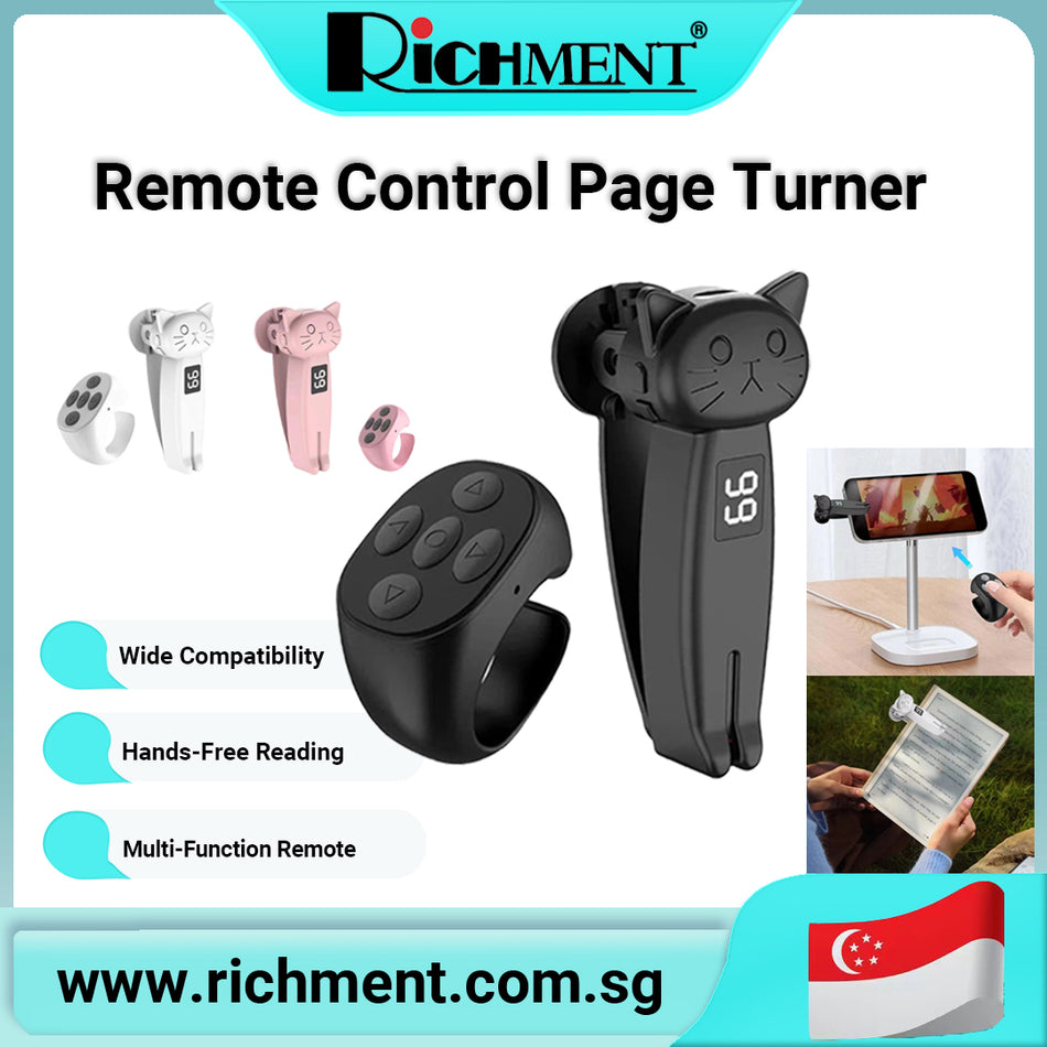 【✅SG Brand🔥】RICHMENT Remote Page Turner for Kindle/Kobo – Hands-Free Remote Clicker for E-Readers, Compatible with Kindle Paperwhite/Oasis/Scribe, Kobo Clara/Sage/Elipsa, iPad Tablets