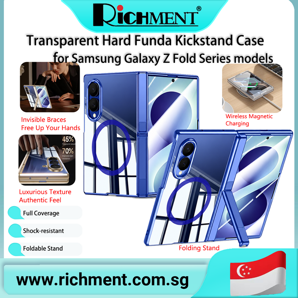 【✅SG Brand✅】RICHMENT magnetic HD Clear/Privacy casing stand hinge film case for Samsung Galaxy Z Fold 8/Samsung Galaxy Z Fold8 Ultra