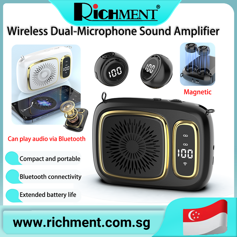 【✅SG Brand🔥】RICHMENT Wireless PA system, wireless microphone, custom-made “Little Bee” model, ideal for teachers, tour guides, training sessions, outdoor use, shopping