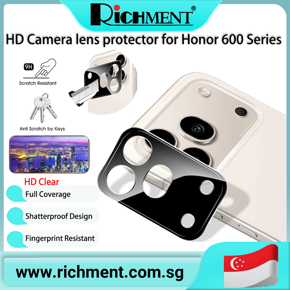【✅SG Brand🔥】RICHMENT Tempered  Len Glass Screen Protector for Honor 600 Pro/600/600 Lite  – 3D Integrated HD/black