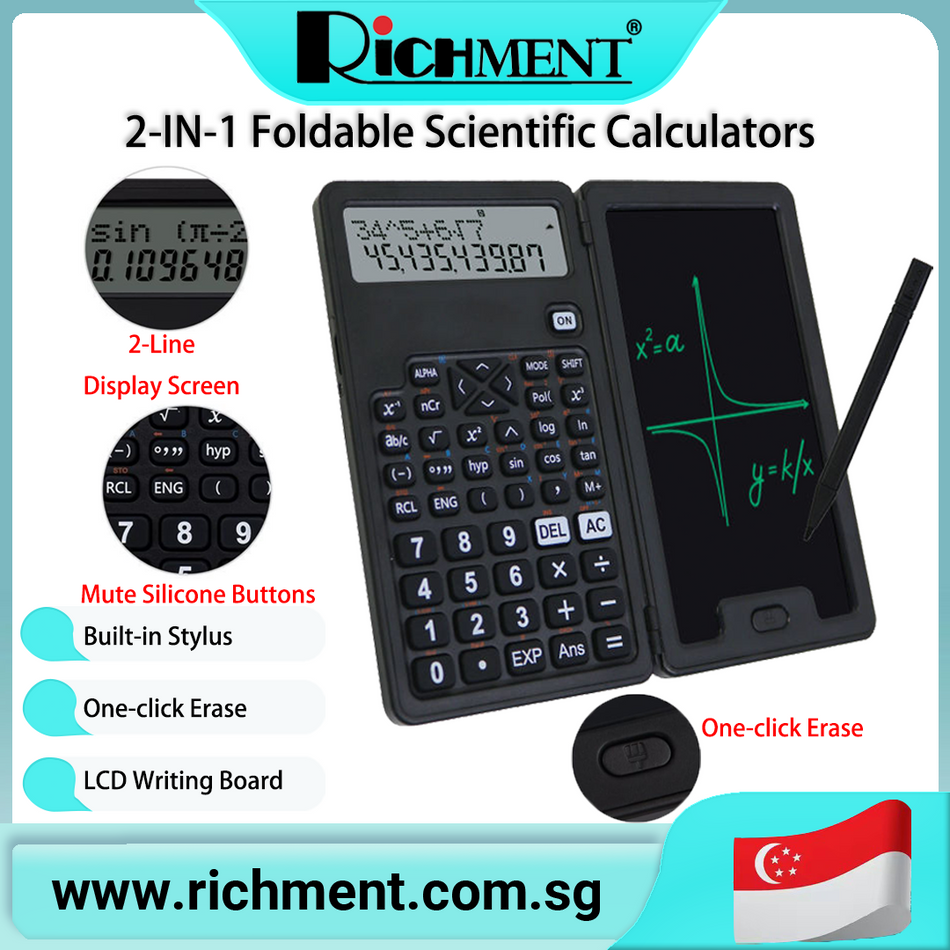【✅SG Brand🔥】RICHMENT Desktop Scientific Calculators 240 Computing Functions For Students For Seconary School Middle High