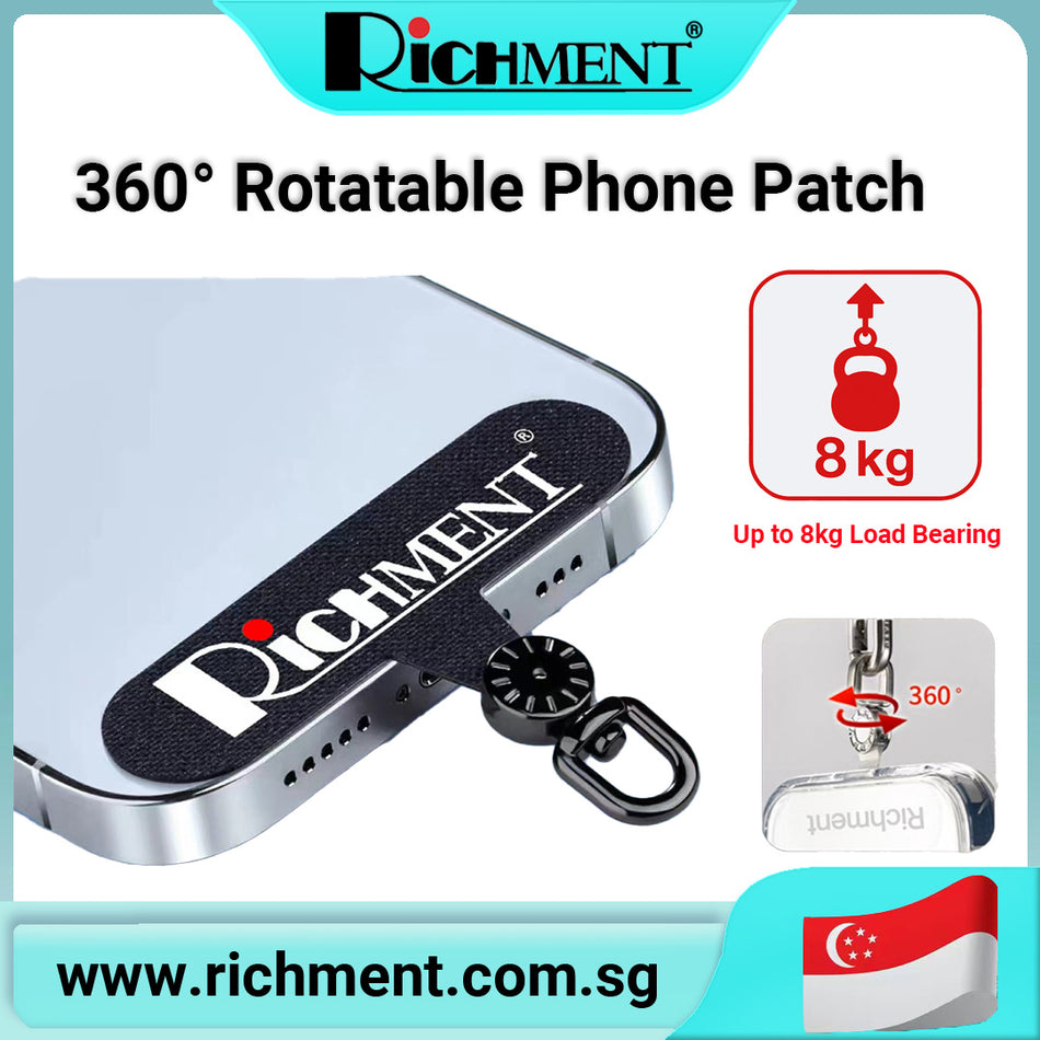 【✅SG Brand🔥】RICHMENT 360° Rotatable Phone Patch –  Ultra-Strong Adhesive + Metal Swivel Connector 📱 | Universal Fit for Most Cases – 8kg Load Tested, Multiple Colors Available | No Phone Case Included |🎁 Perfect Gift for Birthday & Christmas