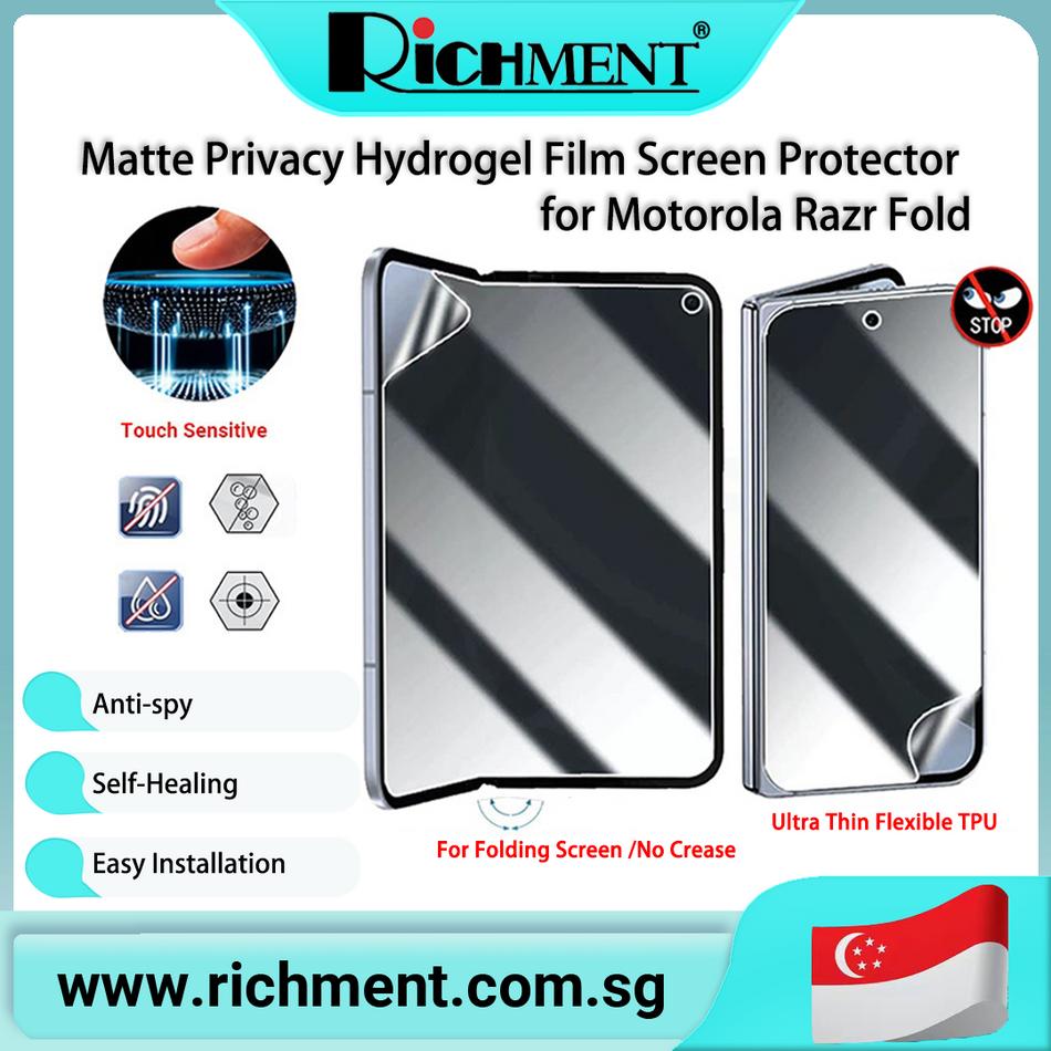 【✅SG Brand🔥】RICHMENTMatte & Anti-Spy Privacy Hydrogel Screen Film for Motorola Razr Fold  Outer screen Inner Screen