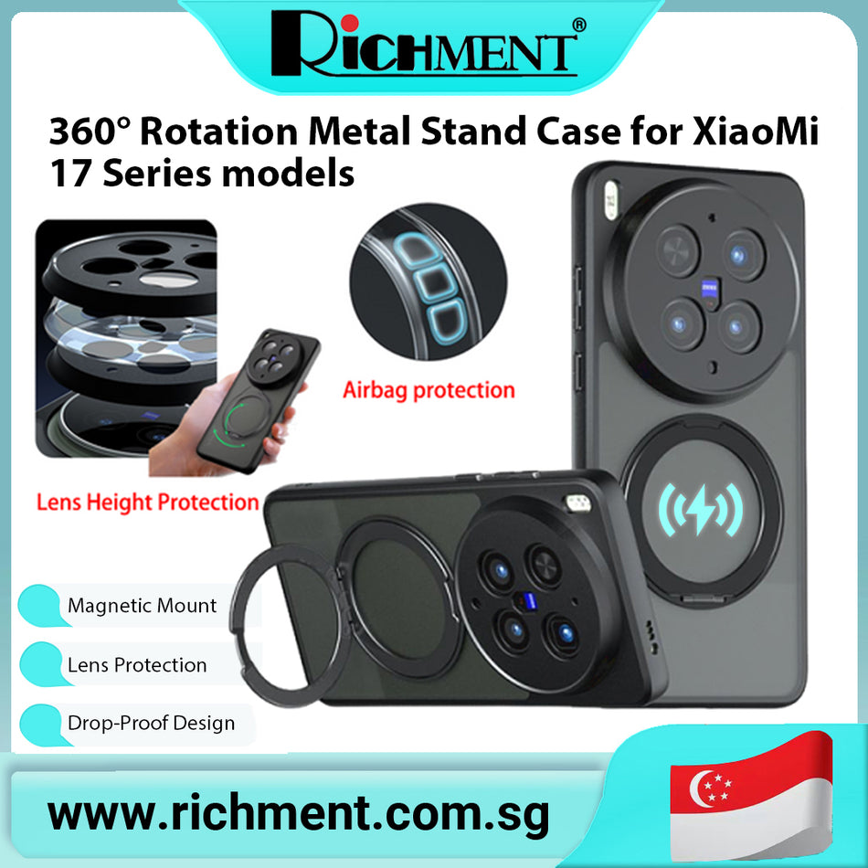 【✅SG Brand🔥】RICHMENT 360° Rotating Magnetic Phone Cover Shockproof Case For XIAOMI 17/XIAOMI 17 PRO MAX/17 ULTRA/17T/17T PRO