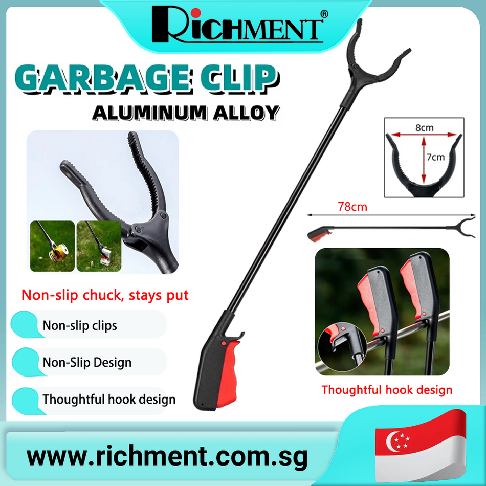 【✅SG Brand🔥】RICHMENT 78cm Rubbish Gripper, Sanitation Tongs, Long-Handled Lint Remover, Telescopic Extendable Litter Rubbish tongs Household goods – for the kitchen