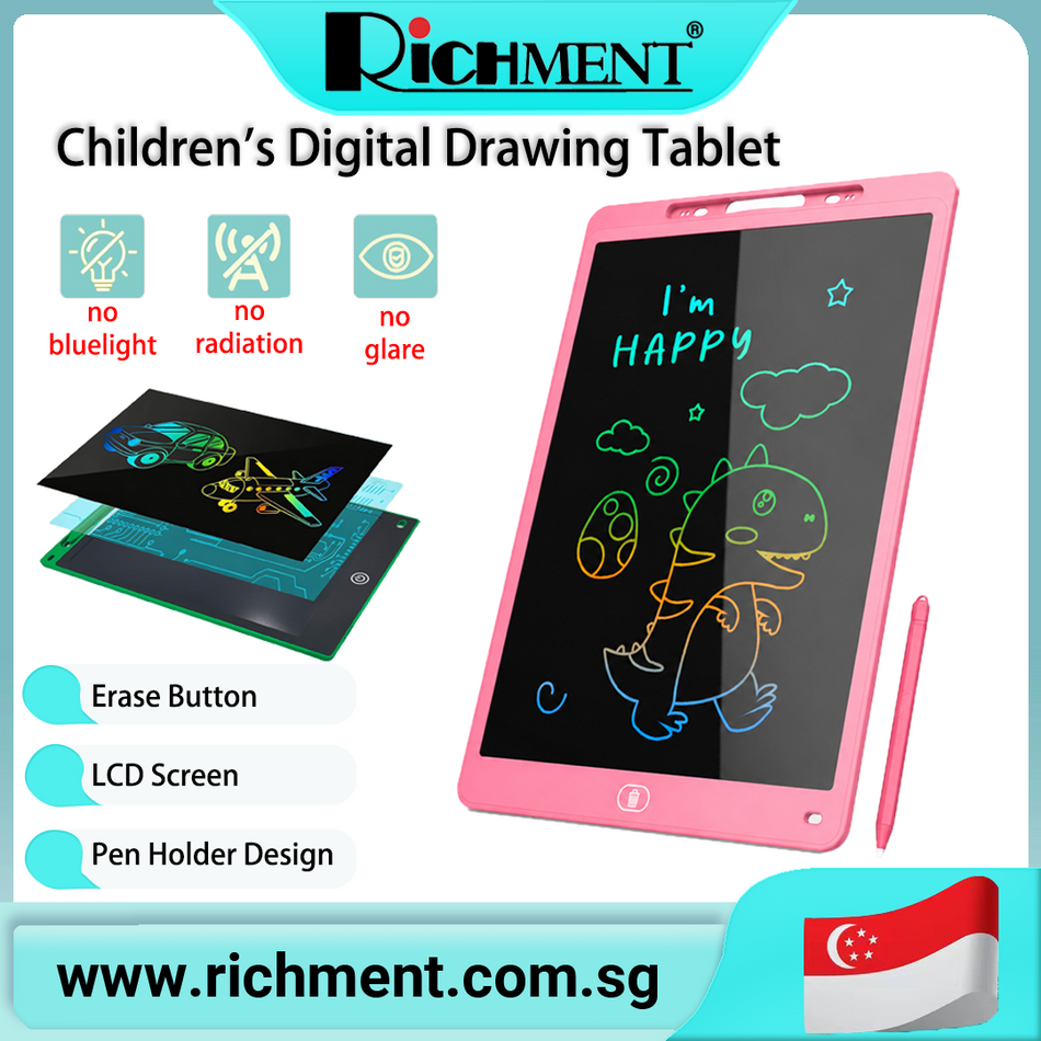 【✅SG Brand🔥】RICHMENT LCD Pad Writing Tablet For kids,Kids Drawing Pad Portable Electronic Tablet Board 8.5 inch/12 inch