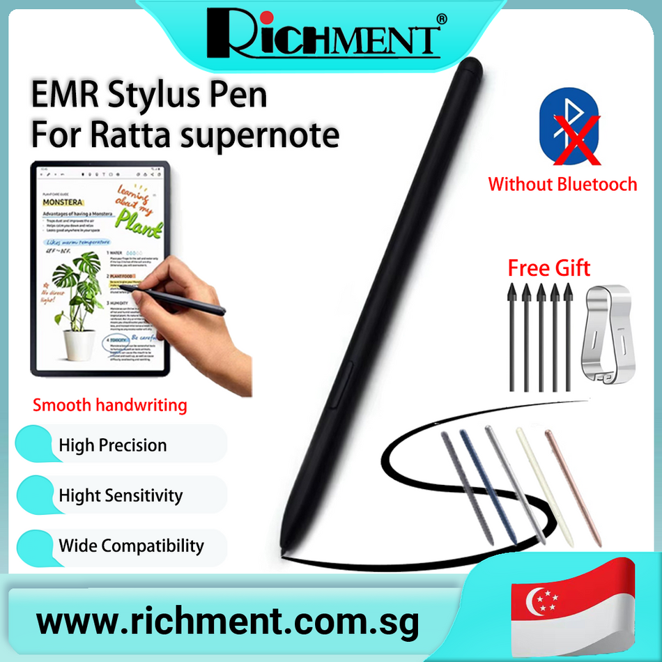 【✅SG Brand🔥】Richment for Ratta supernote Pen EMR Stylus Pen with Digital Eraser Support 4096 Pressure Level Tablet Pen Standalone Stylus