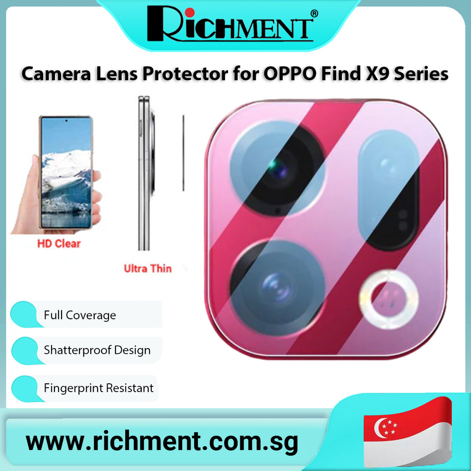 【✅SG Brand🔥】RICHMENT HD Camera Len Screen Protector Full Coverage,Back-Inclusive,Tempered Glass for OPPO Find X9/ X9 Pro/OPPO Find X9S Pro