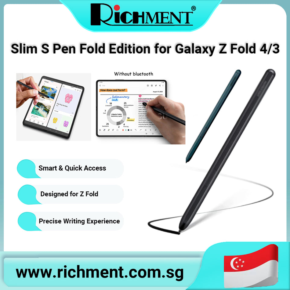 【✅SG Brand🔥】RICHMENT Stylus Pen Z Fold 4/Fold 3 Slim S Pen Fold Edition Compatible with Samsung Galaxy Z Fold 4 and Z Fold 3 All Versions,Fold 4 S Pen 1.5mm Pen Tips 4096 Levels of Pressure Sensitivity
