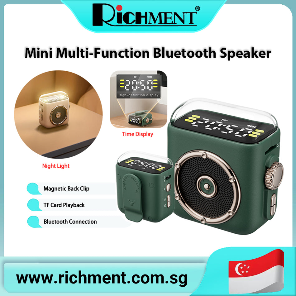 【✅SG Brand🔥】RICHMENT Magnetic Portable Bluetooth Speaker - Mini Waterproof Shower Speaker with Bass, 12H Playtime, Outdoor Speaker True Wireless Stereo Pairing for Golf, Beach, Home, Travel, Gift Ideas