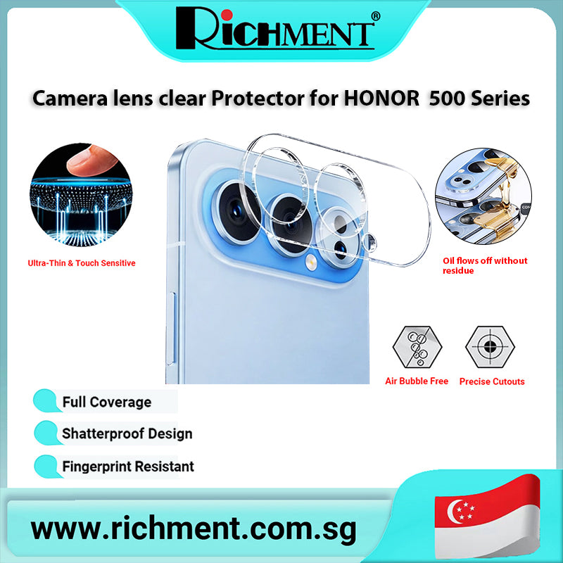 【✅SG Brand🔥】RICHMENT Camera Lens Protector for HONOR 500/500Pro, HD Clear  Camera Accessories, 9H Hardness Anti-Scratch Screen Cover, Case Friendly, Does Not Affect Night Shots