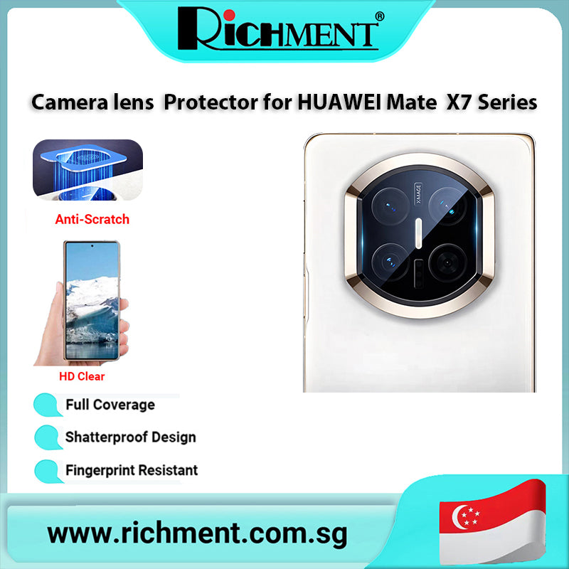 【✅SG Brand🔥】RICHMENT HD Camera Lens Protector– Full Coverage Tempered Glass, Anti-Scratch, Shatterproof, Smudge-Resistant, Ultra Clear, Easy Installation for  Huawei Mate X7