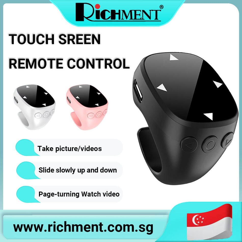 【✅SG Brand🔥】RICHMENT Touch Screen Ring Control Bluetooth Remote Control for TikTok's turn page vs LIKE and Remote Multifunction Camera Remote Shutter
