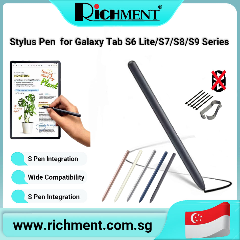 【✅SG Brand🔥】RICHMENT  S9 Stylus Pen Compatible with Samsung Galaxy Tab S6 Lite, S7, S7+, S8, S8+/S8 Plus, S8 Ultra, S9, S9+, S9 Ultra, S9FE Touch Stylus Pen with 5xTips/Nibs |🎁 Perfect Gift for Birthday & Christmas