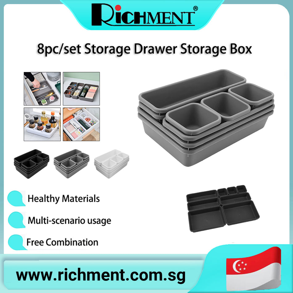 【✅SG Brand🔥】RICHMENT Drawer Organizers for Clothing, Set of 8 Fabric Closet Organizers and Storage, Dresser Organizers,Drawer Dividers Clothes, Socks, Belt