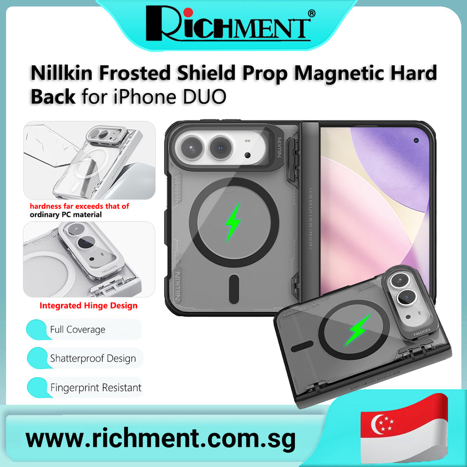 【✅SG Brand🔥】RICHMENT Nillkin for Frosted Shieid  Phone Case Protection Hard Protection Back Magnetic for iPhone DUO Full Hinge Anti-Yellowing Full-Coverage Slim Fit Lightweight Shockproof