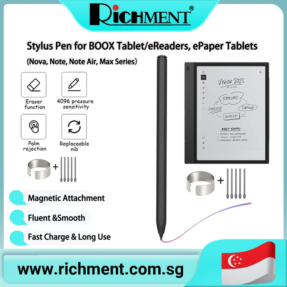 【✅SG Brand🔥】RICHMENT Stylus Pen Replacement Pen Writing Pad for BOOX Tablet Go Color 7 Note Air 3 & Go 10.3 ePaper/ePaper Tablet