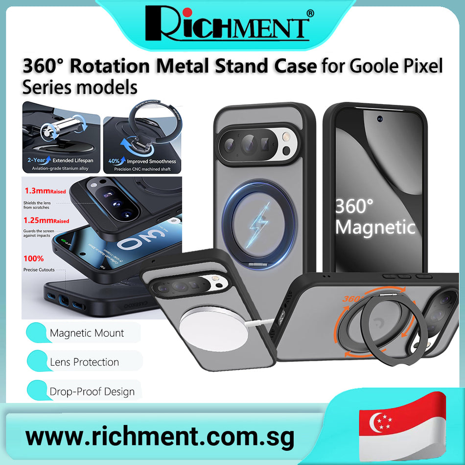 【✅SG Brand🔥】RICHMENT  360° Rotating Magnetic Phone Cover Shockproof Case for Google Pixel 10/10 Pro/Pixel 10A/Pixel 10 Pro XL/Pixel 11/11 Pro XL/Pixel 11 Pro