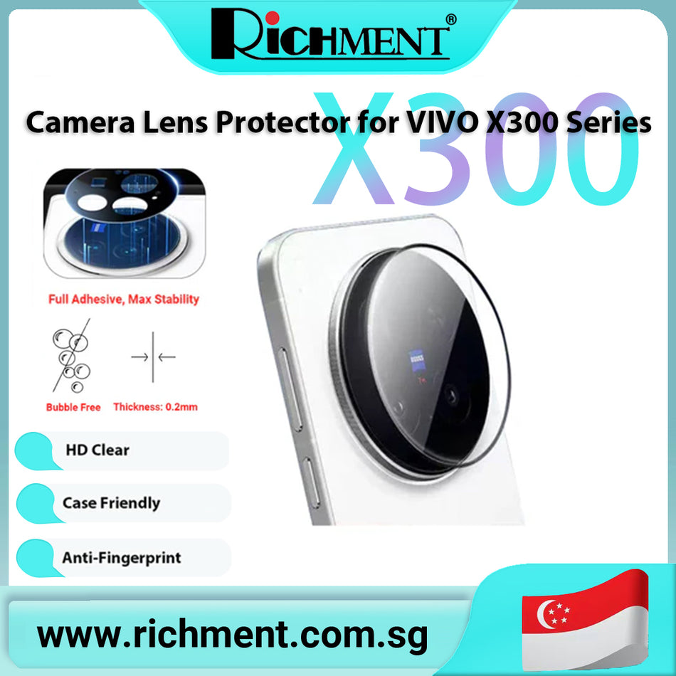 【✅SG Brand🔥】RICHMENT HD Camera Lens Protector for VIVO X300 PRO & VIVO X300 & VIVO X300 Ultra – Full Coverage Tempered Glass, Anti-Scratch, Shatterproof, Smudge-Resistant, Ultra Clear, Easy Installation