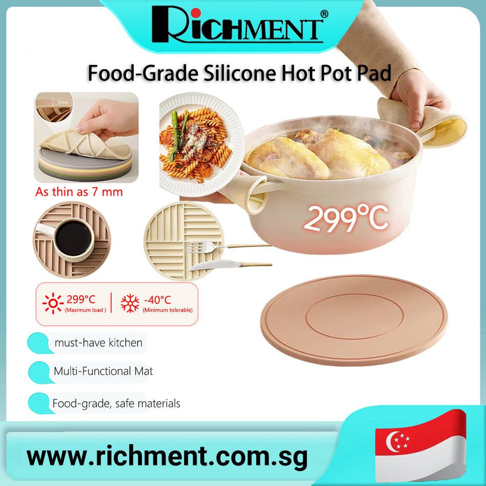 【✅SG Brand🔥】RICHMENT Silicone Trivet Mats  Trivets for Hot Dishes Hot Pads for Kitchen, Trivets for Hot Pots and Pans
