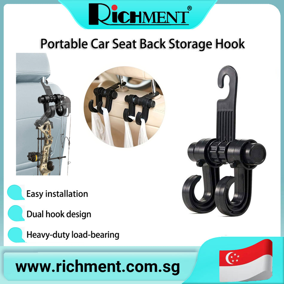 【✅SG Brand🔥】RICHMENT Car Seat Headrest Multi-Purpose Hook Organizer, Heavy Duty Hanging Hook for Bags, Groceries
