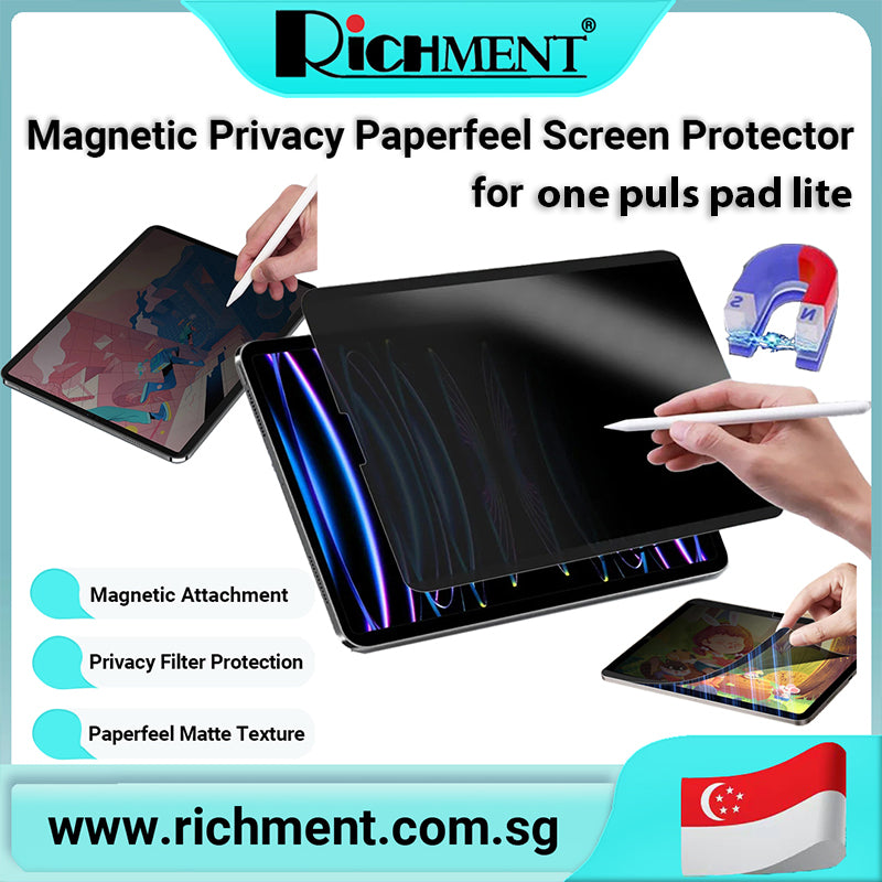 【✅SG Brand🔥】RICHMENT Paperfeel Matte Writing Screen Protector for OnePlus Pad Lite, Anti-Glare Eye Protection, Pencil-Like Paper Texture, Scratch Resistant, Anti-Fingerprint Coating, High Sensitivity Touch, Ideal for Drawing, Note-Taking and Daily Use