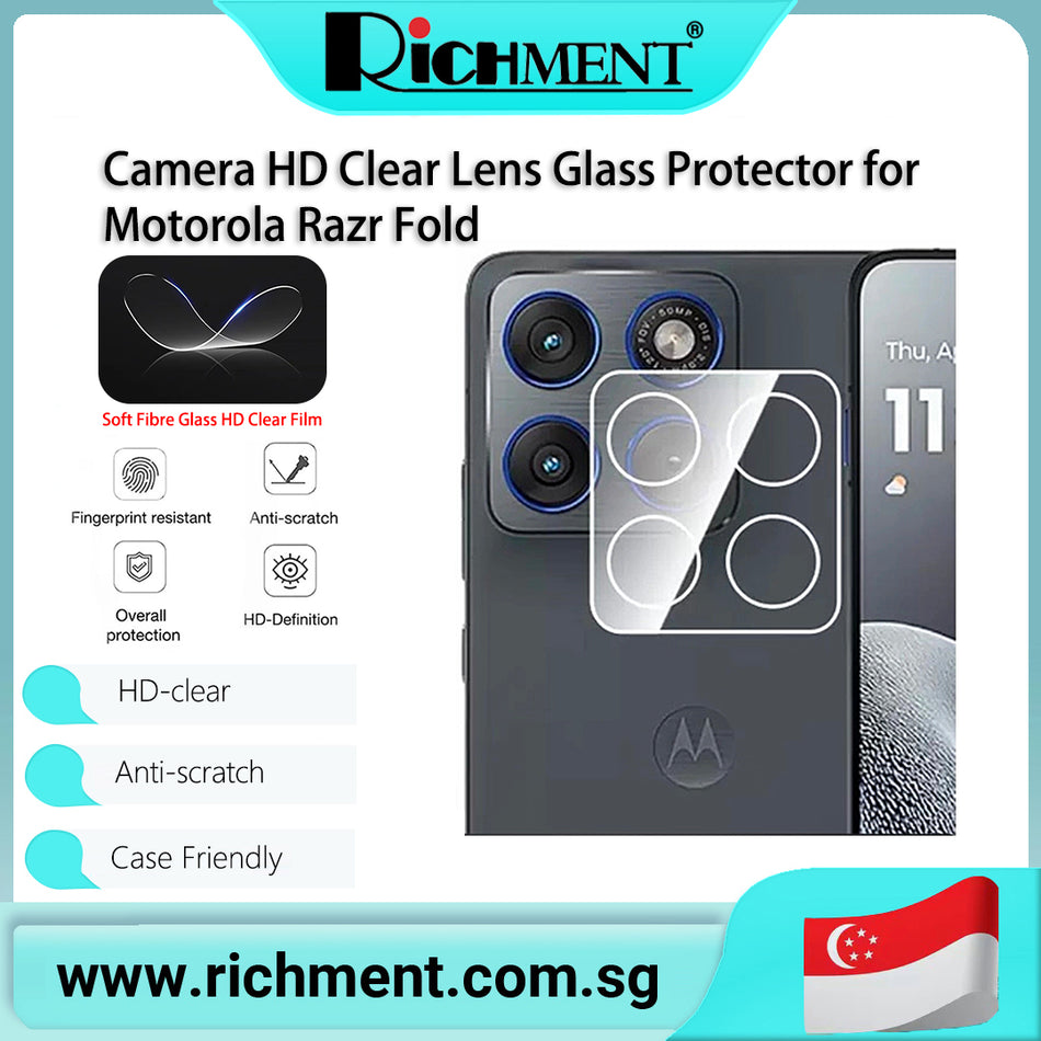 【✅SG Brand🔥】RICHMENT Tempered Glass HD Camera Lens Protective Film Slim Back Camera Protector for Motorola Razr Fold