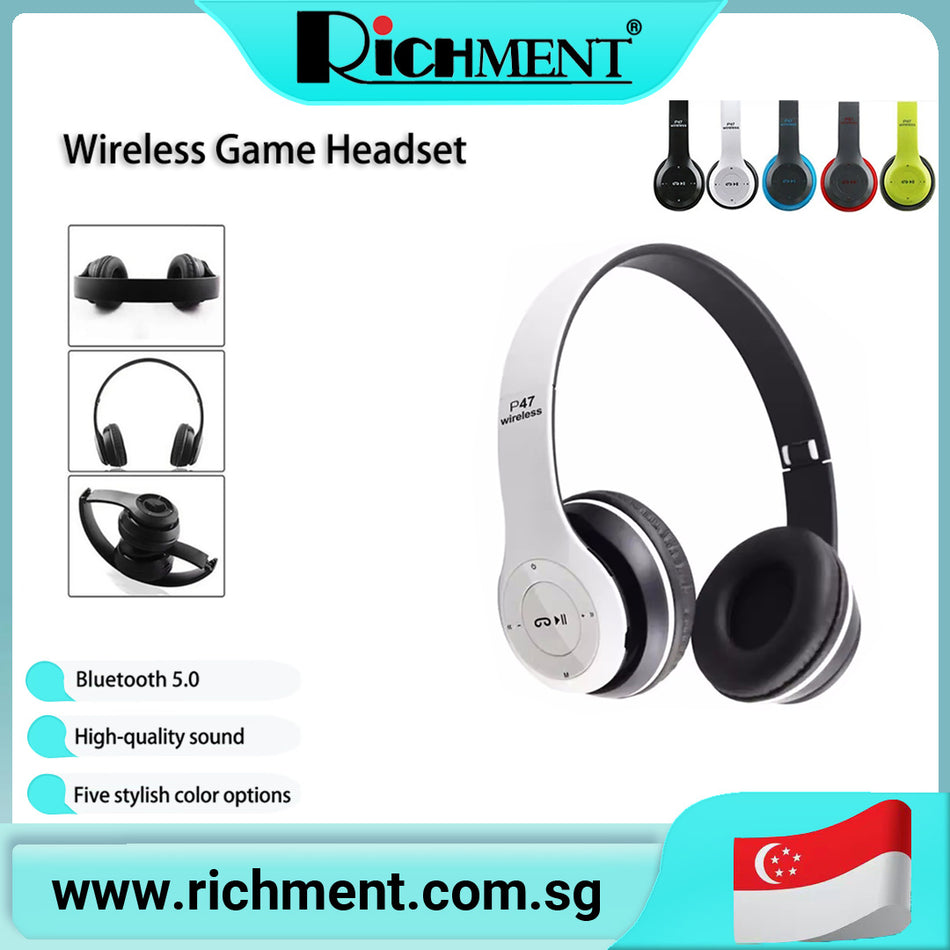 【✅SG Brand🔥】RICHMENT  Wireless Game Headset  — Hi-Fi Drivers — 360° Spatial Audio Low Latency HiFi Stereo  App Control, Hi-Res Audio, Comfort Fit, Clear Calls for Travel/Workout
