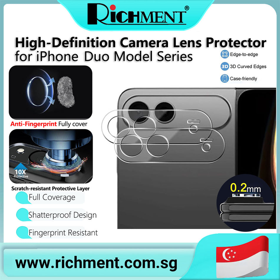【✅SG Brand🔥】Richment High-Definition Camera Lens Protector for iPhone Duo Ultra HD,Full-Coverage Scratch-resistant 9H Hardness, Anti-Scratch 0.2mm